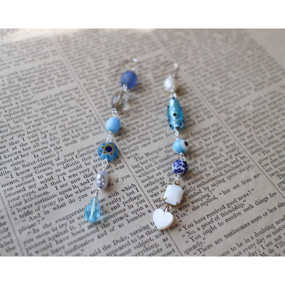 Confetti Earrings - vintage charms & beads on sterling
